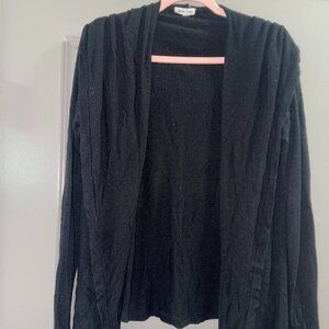 Silence + Noise from Anthropologie hooded waterfall Black cardigan sweater L